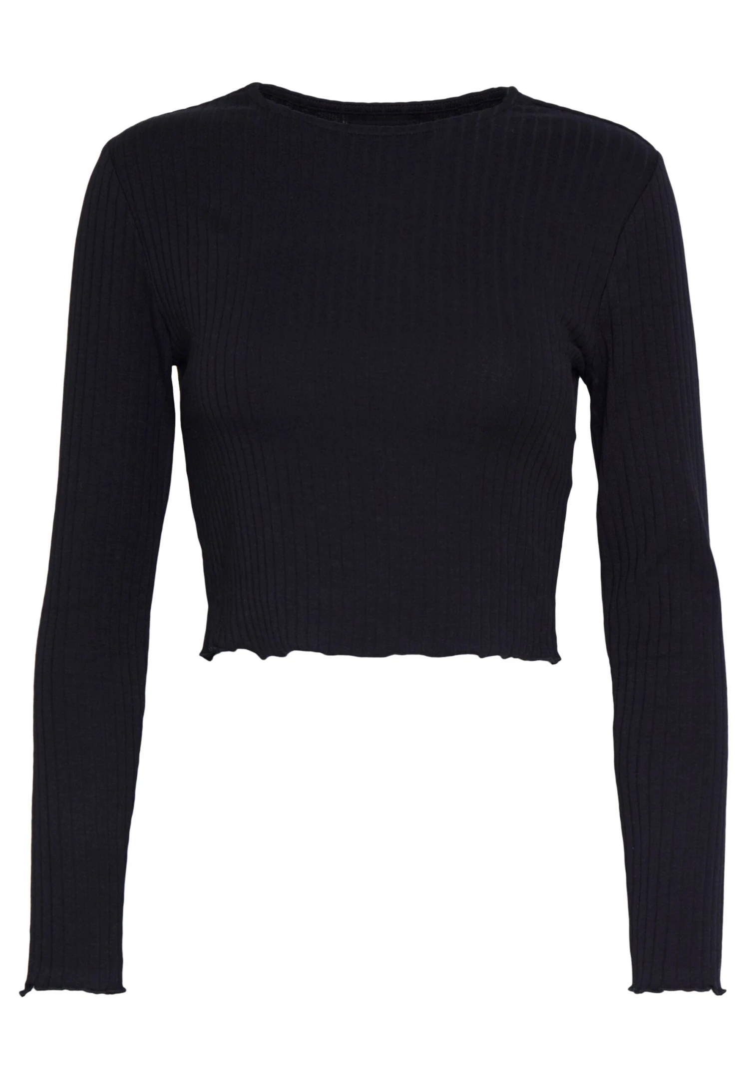 Cropped Long Sleeve With Lettuce - Topper Langermet - Black 6 Cropped Long Sleeve With Lettuce - Topper Langermet - Black - Bilde 4