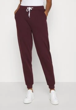 Even&Odd Regular Fit Jogger With Contrast - Joggebukse - Dark Red