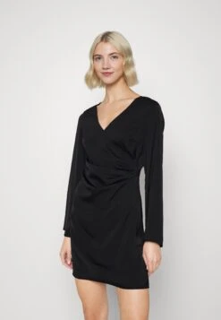 Even&Odd Woven Drape Mini Dress- Cocktailkjole - Black