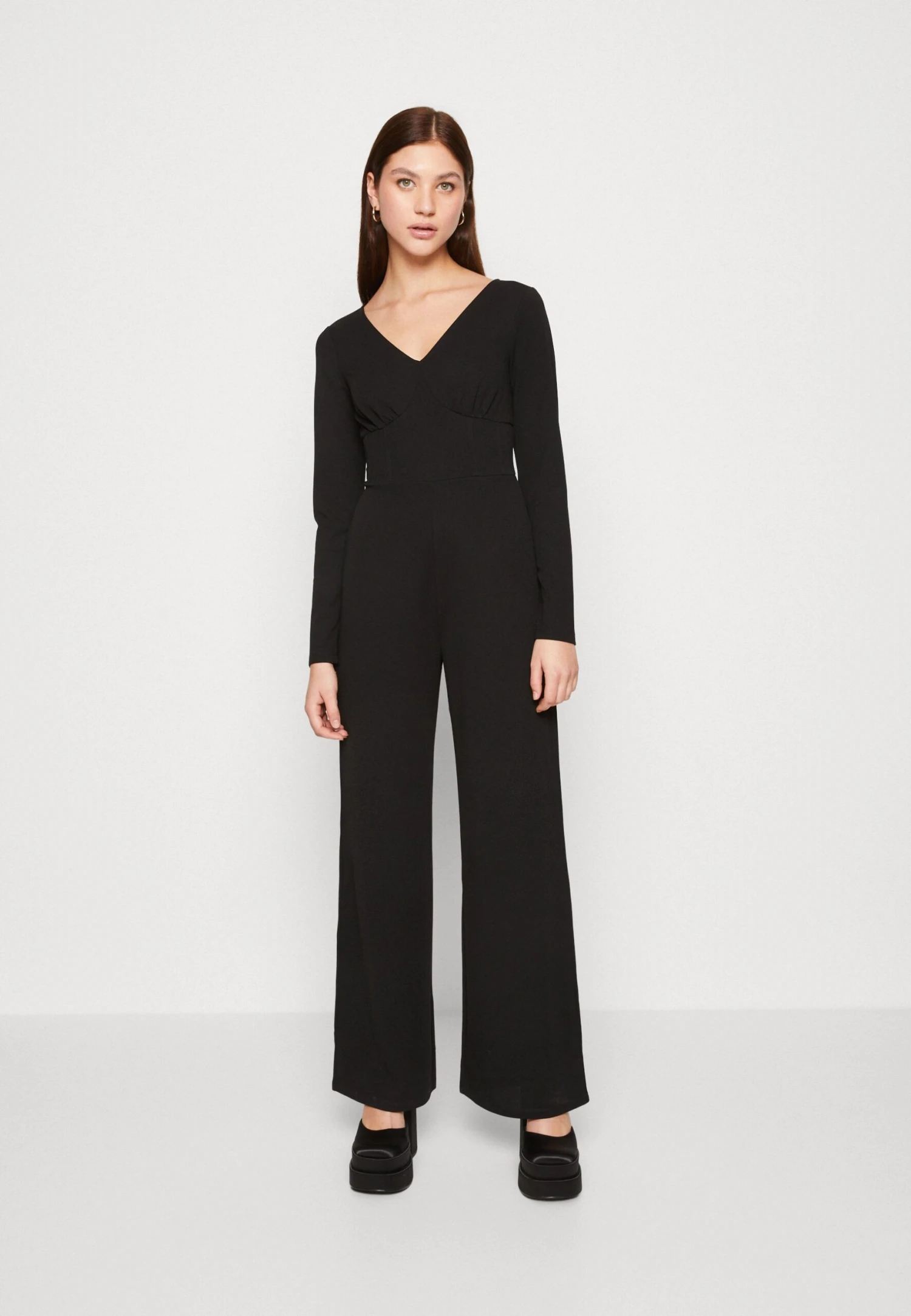 Even&Odd Wide Leg Long Sleeves Bodice - Jumpsuit - Black 3 Even&Odd Wide Leg Long Sleeves Bodice - Jumpsuit - Black