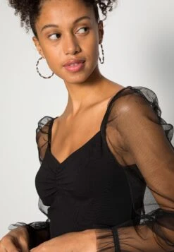 Even&Odd Long Puff Sleeves Rushing Bodycon Dress - Cocktailkjole - Black 11 Even&Odd Long Puff Sleeves Rushing Bodycon Dress - Cocktailkjole - Black -Even&Odd 2113c43a644a4d11a7f109a500a5177d