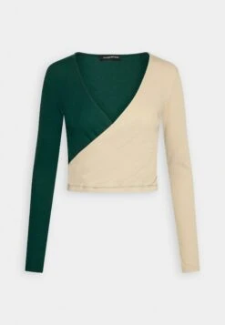 Even&Odd Topper Langermet - Beige/Dark Green -Even&Odd 33fb3647930a44f4aae0e94ad7480063