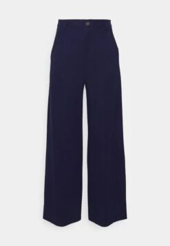 Petite Tailored Wide Leg Trouser - Bukse - Dark Blue -Even&Odd 3c565cb508fb47e4884f324f630c76a6