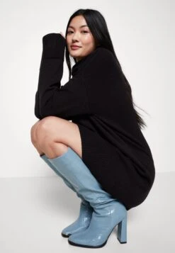 Even&Odd Rollkragen Mini Basic Strickkleid - Strikket Kjole - Black -Even&Odd 57c26012aa44484d89ace71e3c8e0104