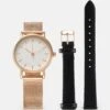 Even&Odd Set - Klokke - Rose Gold-Coloured/Black