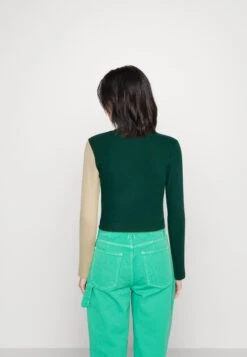 Even&Odd Topper Langermet - Beige/Dark Green -Even&Odd 66a2294e09f24eeabca31d6e8e755fa4