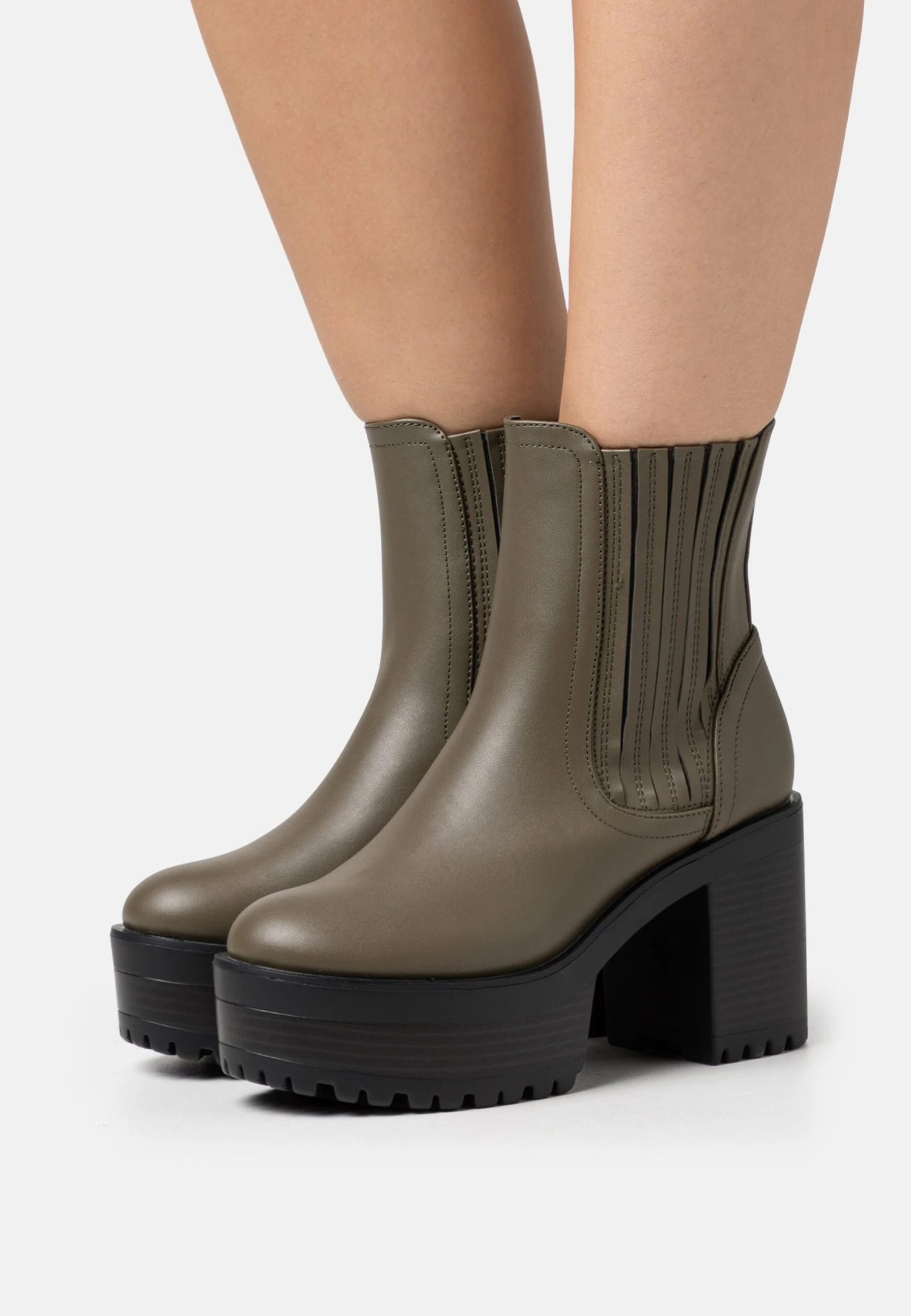 Platåstøvletter - Haki 3 Platåstøvletter - Haki
