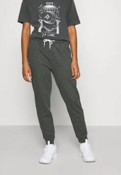 Even&Odd Regular Fit Jogger With Contrast - Joggebukse - Mottled Dark Grey