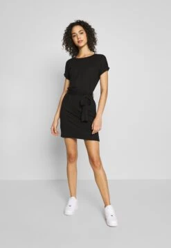 Even&Odd Basic Short Sleeves Mini Belted Dress - Jerseykjole - Black/Black 9 Even&Odd Basic Short Sleeves Mini Belted Dress - Jerseykjole - Black/Black -Even&Odd 734acddaee2a41e79c3065f1007bd6be