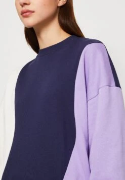 Even&Odd Sweatshirt - Dark Blue/Purple/Off-White -Even&Odd 855fbae1a880450ca156f2972f9d6656