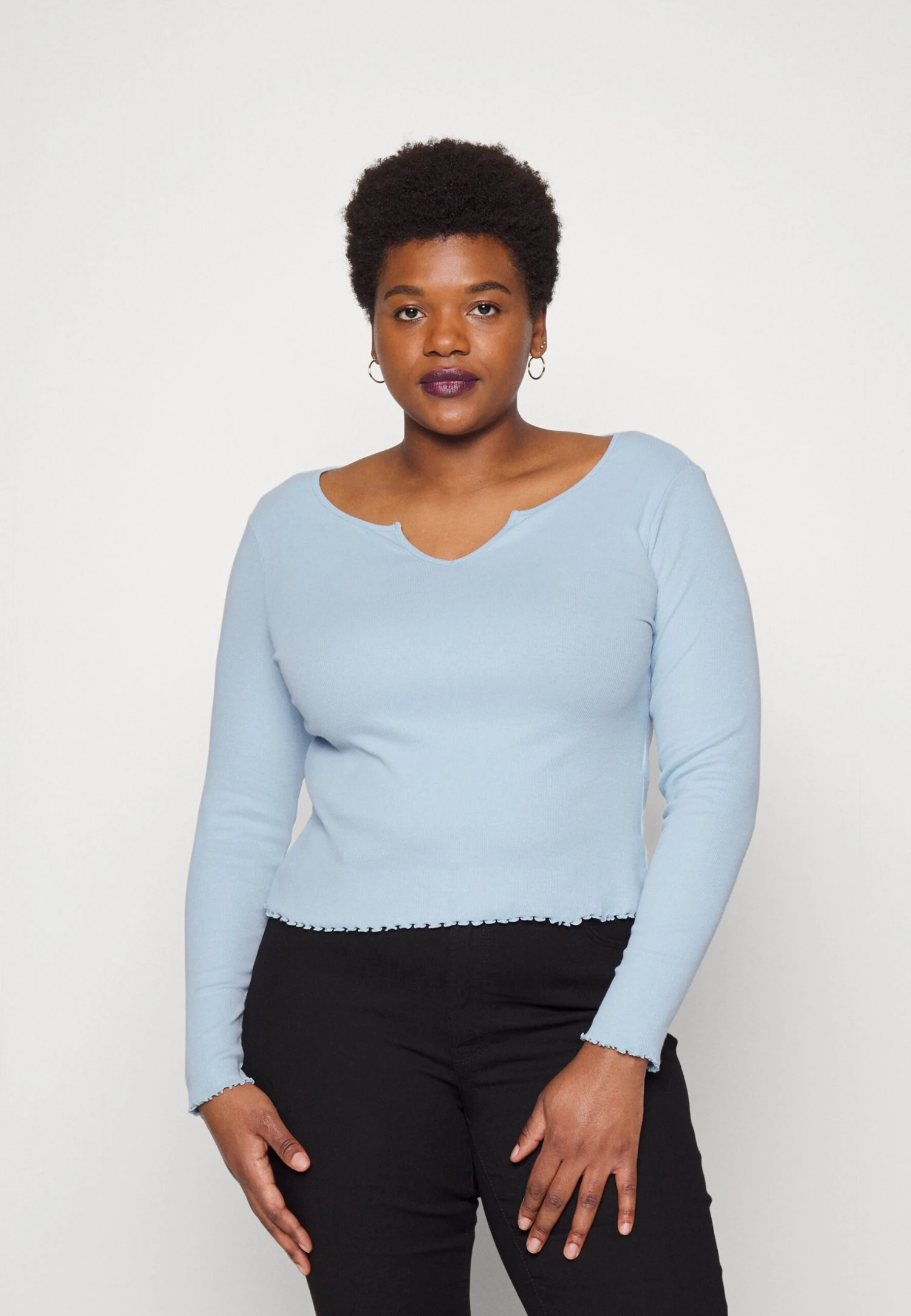 Bpdycon Fit Long Sleeve - Topper Langermet - Light Blue 3 Bpdycon Fit Long Sleeve - Topper Langermet - Light Blue