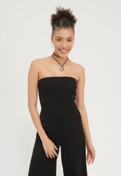 Even&Odd Bandeau Wide Leg Jumpsuit - Jumpsuit - Black