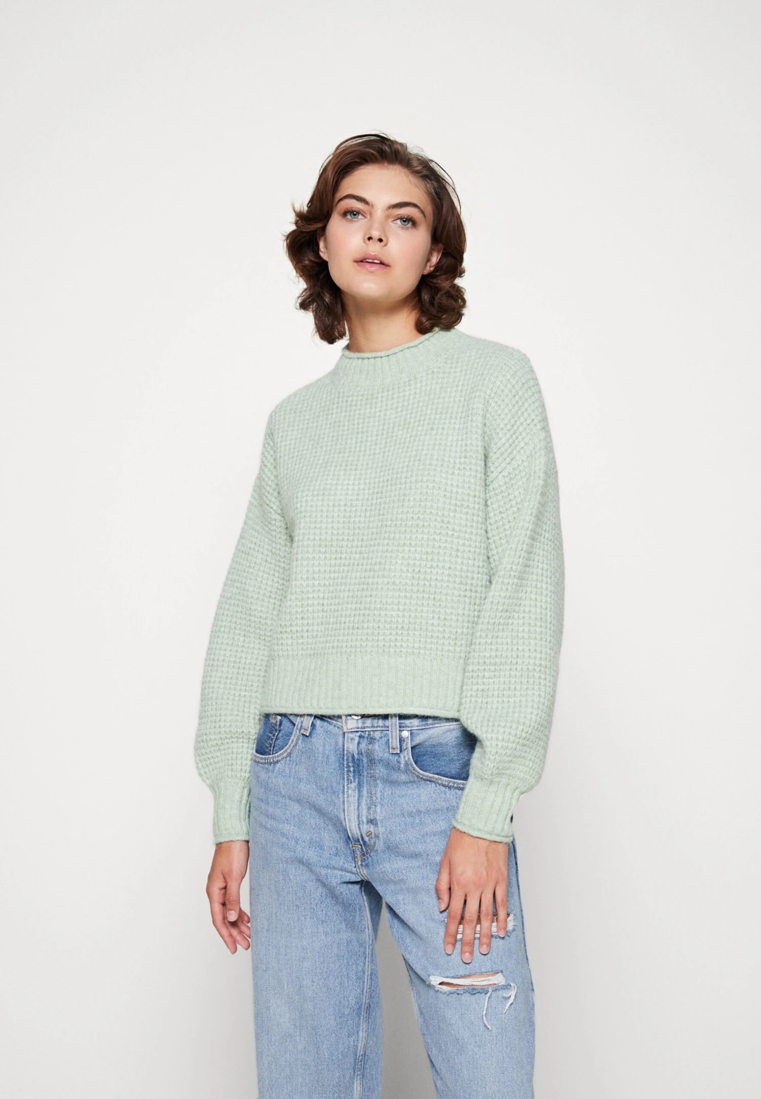 Even&Odd Moss Stitch Jumper - Strikkegenser - Light Green 5 Even&Odd Moss Stitch Jumper - Strikkegenser - Light Green - Bilde 3