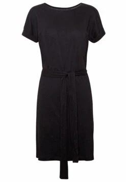 Even&Odd Basic Short Sleeves Mini Belted Dress - Jerseykjole - Black/Black 12 Even&Odd Basic Short Sleeves Mini Belted Dress - Jerseykjole - Black/Black -Even&Odd 9fc626ec4d334daa964130a1188ad1db