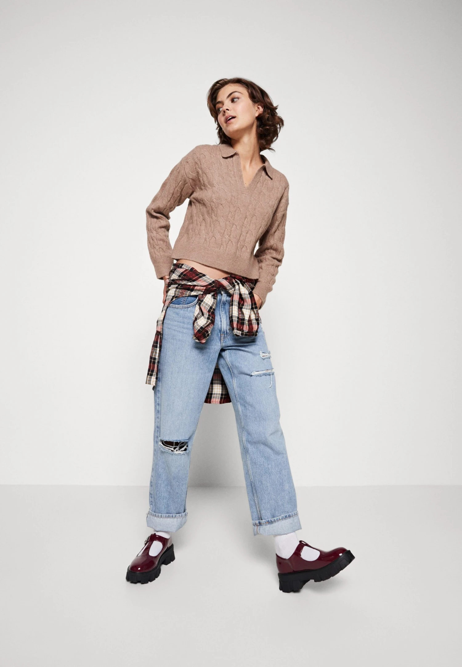 Even&Odd Strikkegenser - Taupe 4 Even&Odd Strikkegenser - Taupe - Bilde 2