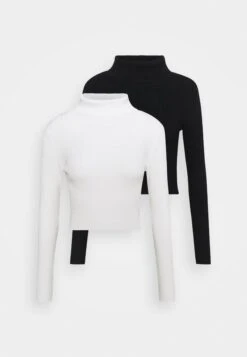 Even&Odd Cropped Turtle Neck 2 Pack - Strikkegenser - Black/ White -Even&Odd ab80f7e617654e94a6ec0dc086796d5b