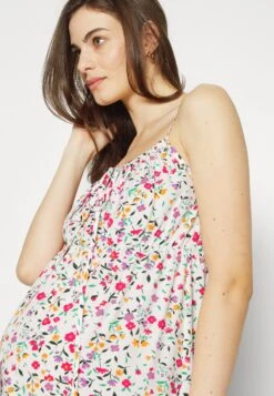 Woven_Mama_Midi Summer Dress- Jerseykjole - White/Yellow -Even&Odd b7cab196370943d2be857c48b882402a