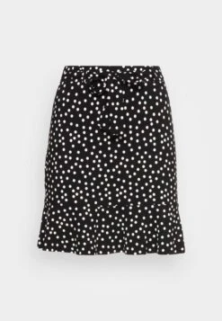 Even&Odd Mini Skirt With Volant - A-Line Skjørt - Black/White -Even&Odd bd7fd1ad95854f88a1dda94dc4ff9636