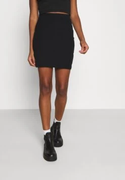 Even&Odd Basic Mini Ribbed Skirt - Blyantskjørt - Black
