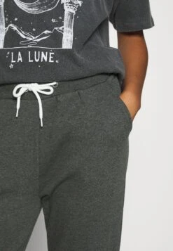 Even&Odd Regular Fit Jogger With Contrast - Joggebukse - Mottled Dark Grey -Even&Odd d8e0508bc71f4005b42489e3f308e43a