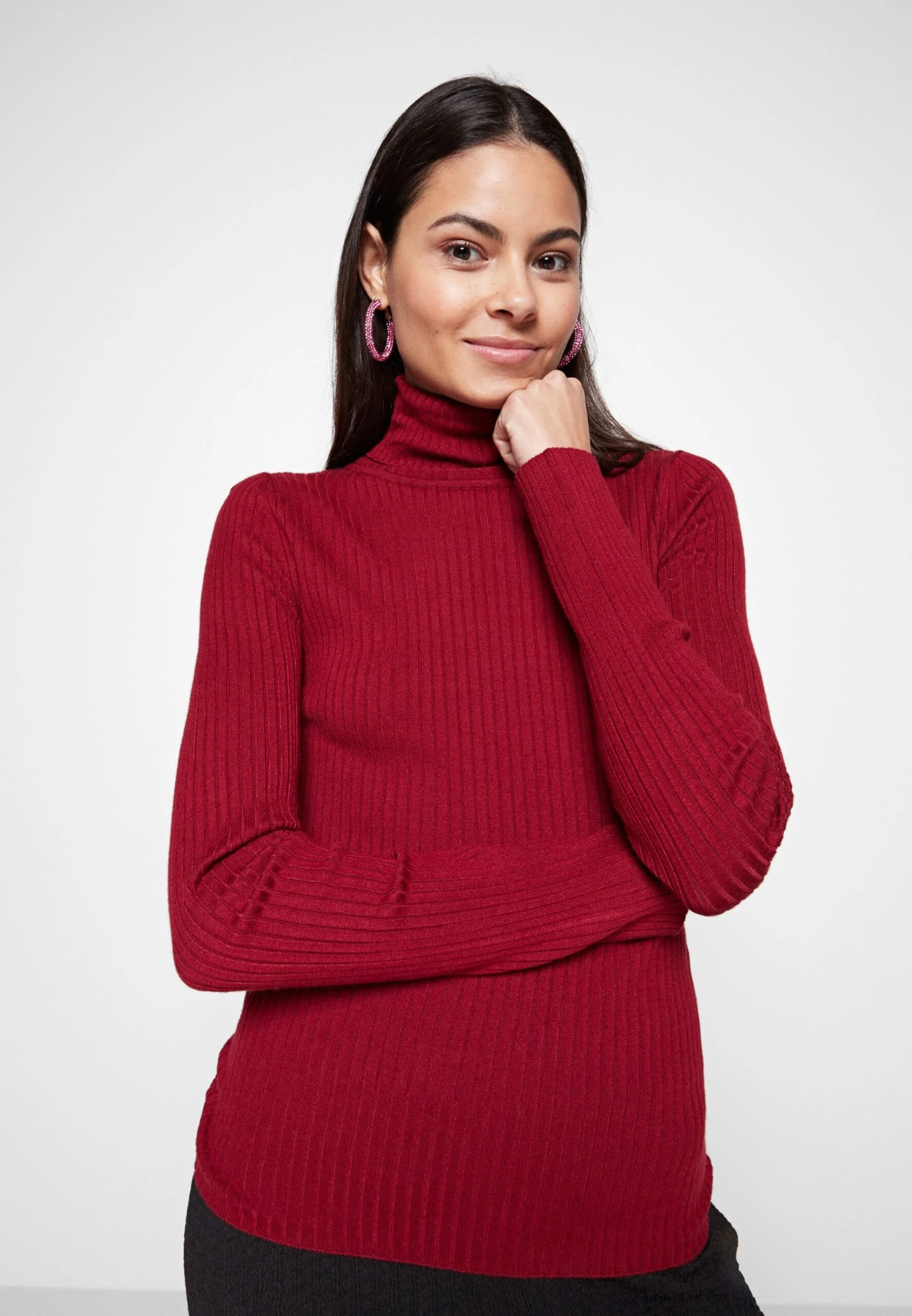 Even&Odd Strikkegenser - Dark Red 6 Even&Odd Strikkegenser - Dark Red - Bilde 4