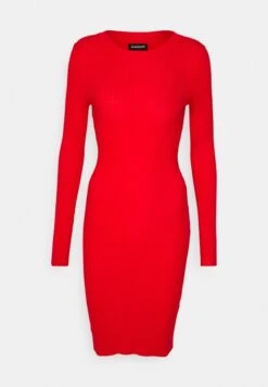 Even&Odd Crew Ausschnitt Ripp Basic Bodycon Mini Strickkleid - Etuikjole -Berry -Even&Odd e57b0e4a0d054e27ac65815742c05010
