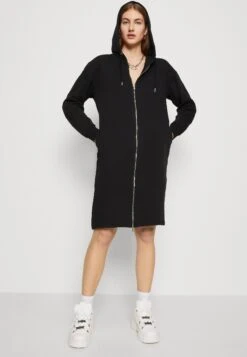Even&Odd Extra Long Jacket- Sweatjakke - Black -Even&Odd e80825b3a7d84333a011132c243edd8b