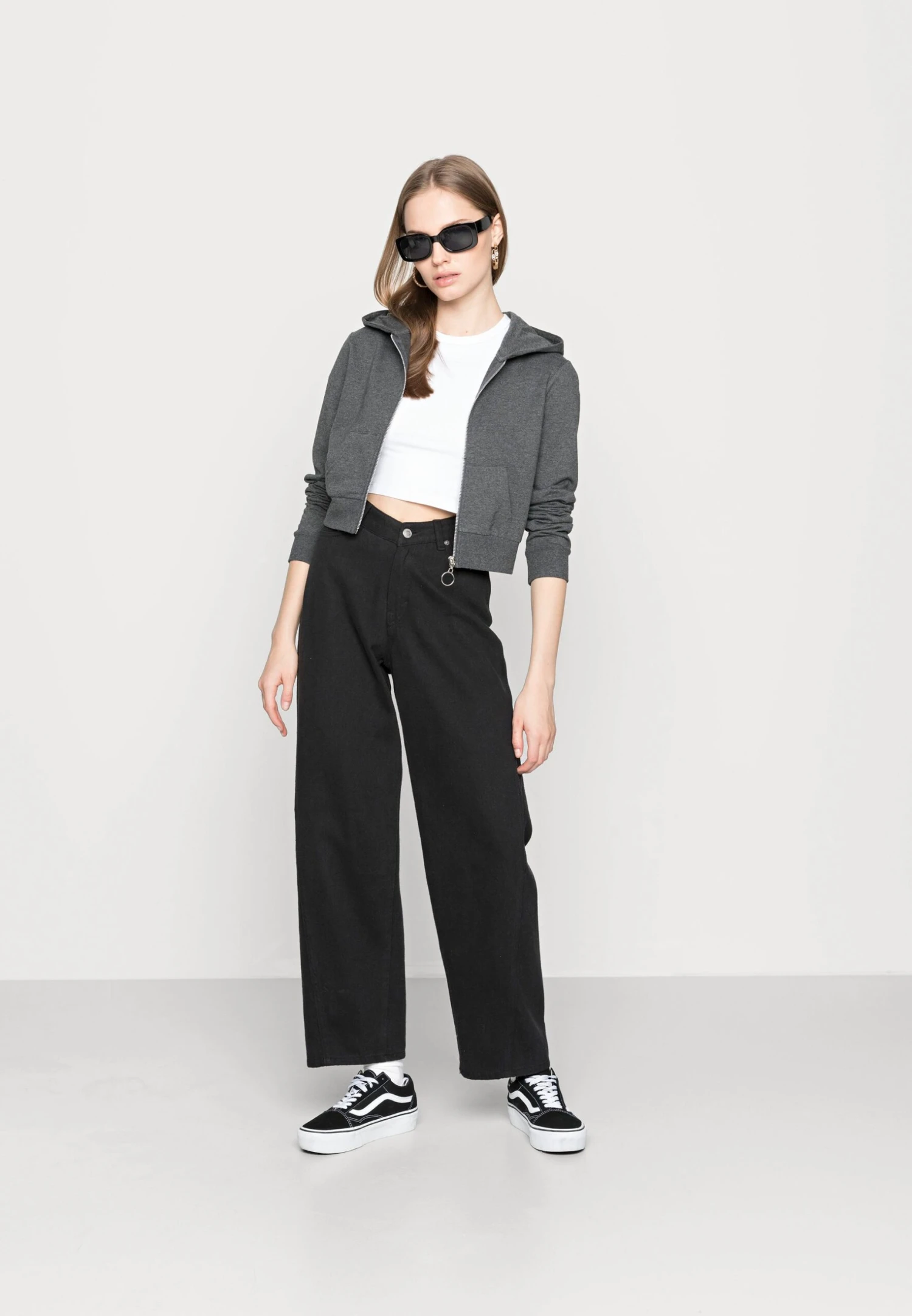 Even&Odd Sweatjakke - Mottled Dark Grey 4 Even&Odd Sweatjakke - Mottled Dark Grey - Bilde 2