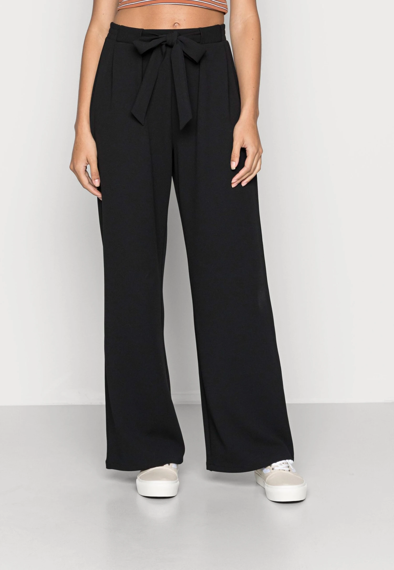 Even&Odd Belt Detail Wide Leg Pants - Bukse - Black 3 Even&Odd Belt Detail Wide Leg Pants - Bukse - Black