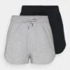 Even&Odd 2 Pack - Joggebukse - Black/Mottled Light Grey