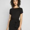 Even&Odd Basic Short Sleeves Mini Belted Dress - Jerseykjole - Black/Black 2 Even&Odd Basic Short Sleeves Mini Belted Dress - Jerseykjole - Black/Black -Even&Odd f297fe15f10d49cfa79fdca5fa58b8ce