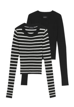 Even&Odd 2 Pack - Strikkegenser - Black / Off-White 12 Even&Odd 2 Pack - Strikkegenser - Black / Off-White -Even&Odd f7b2e9b43e2f44ac99e5e4f3fa6e6151