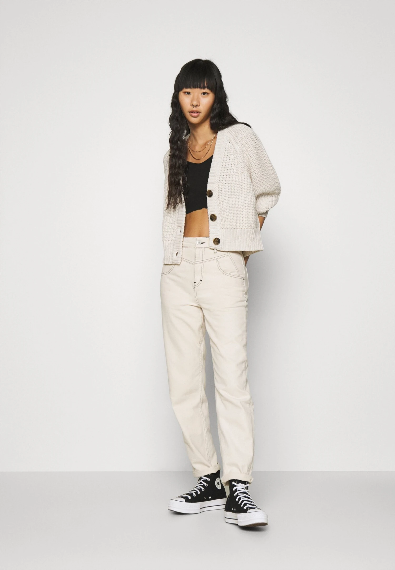 Even&Odd 2 Pack - Topper - Black/Light Grey 3 Even&Odd 2 Pack - Topper - Black/Light Grey