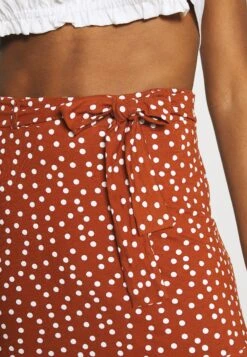 Even&Odd Mini Skirt With Volant - A-Line Skjørt - Brown/White -Even&Odd fc0ba9c0fdf045d2bcc21aaeb0b2a1bb